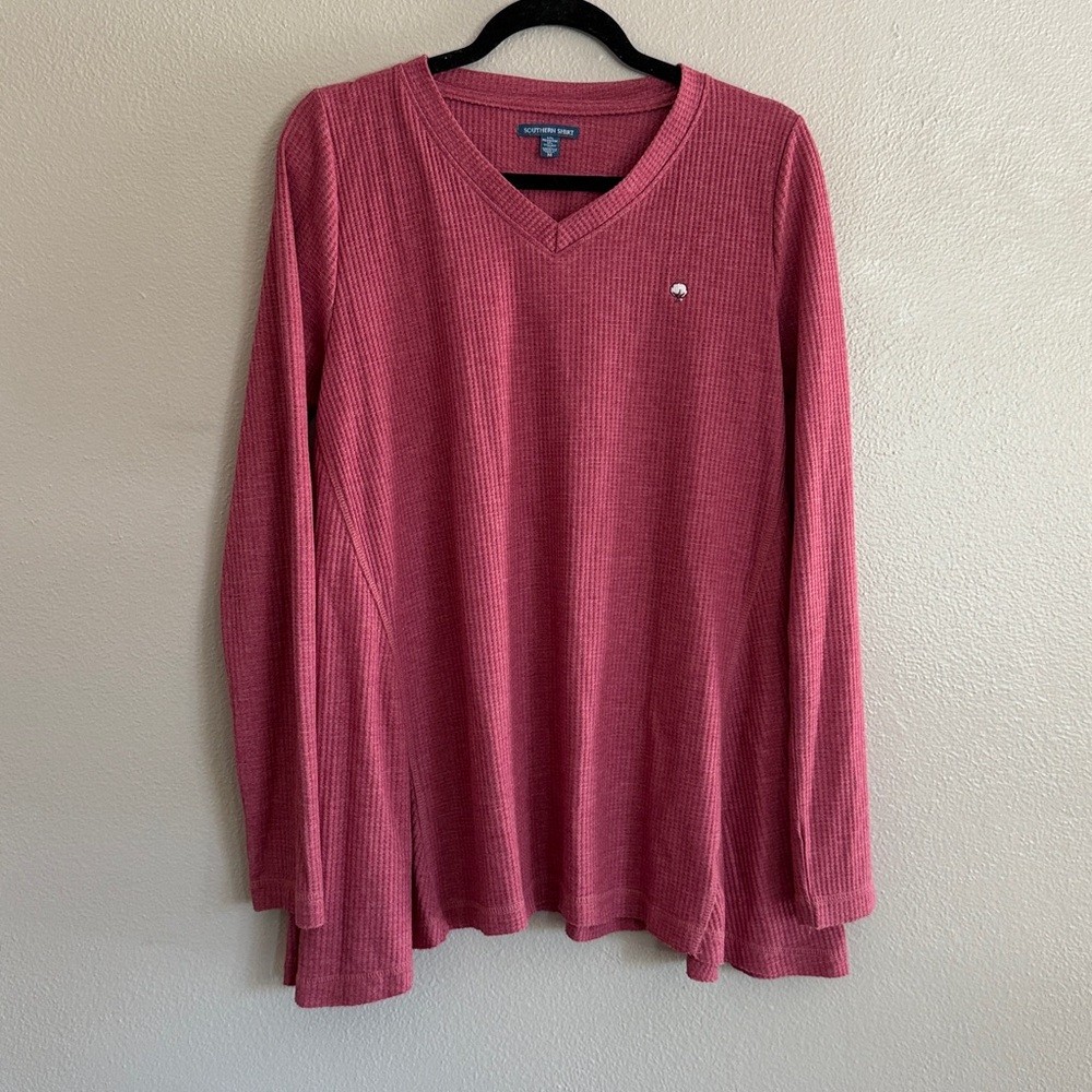 Southern Shirt M Waffle Kit V-Neck Long Sleeve Shirt